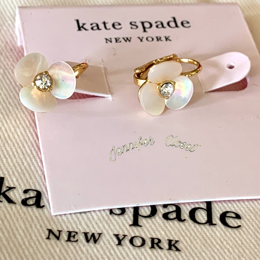 NWT! Kate Spade Disco Pansy Leverback Earrings - Picture 5 of 8